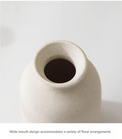 Boho Ceramic Vase Set 3pcs - Matte Nordic Minimalist Geometric Floral Design for Home Decor, Living Room