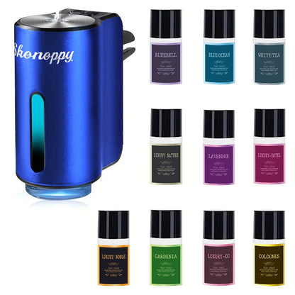 Car Air Freshener Aroma Diffuser with Essential Oils – USB Powered Smart Scent Diffuser for Car, 3/6/10/20 Bottles 0.34oz Essential Oils