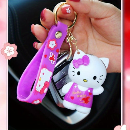 3D Cartoon Cute Character Lighter with Keychain - Red Flame Gas Lighter, Kawaii Design, Pink & Purple