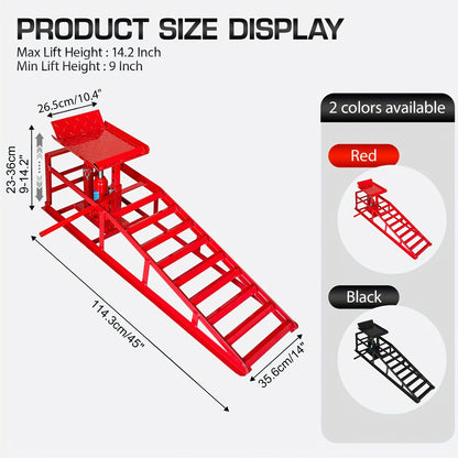 Hydraulic Car Ramps 2-Pack 11050 LBS 5T – Heavy Duty Iron Vehicle Lift Ramp 9"-14.2" for Oil Changes, Jack Support & Auto Maintenance