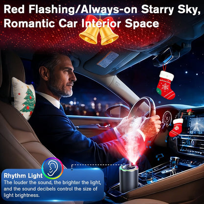Car Aromatherapy Diffuser with Dynamic Light Show & Starry Sky Projector – USB Rechargeable Air Freshener, Essential Oil Perfume