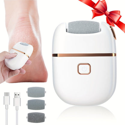 Electric Callus Remover Rechargeable Foot Grinder with 3 Replacement Heads 2 Speed Settings IPX5 Waterproof USB Charging Portable Pedicure