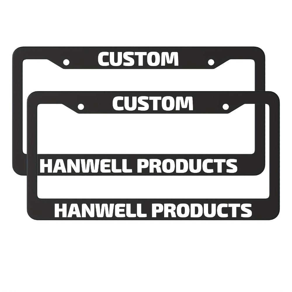 Custom License Plate Frame – 6 Font Styles, Heavy-Duty Weather-Resistant Car Tag Holder, Personalized Front & Rear License Plate Border