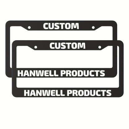 Custom License Plate Frame – 6 Font Styles, Heavy-Duty Weather-Resistant Car Tag Holder, Personalized Front & Rear License Plate Border