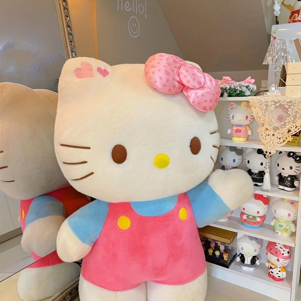 Plush Toy Hello Kitty 16-Inch Character Doll in Red-Blue or Pink-Blue Outfits for Display for Character Display, Room Decor and Gift
