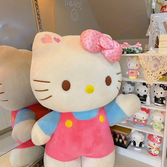 Plush Toy Hello Kitty 16-Inch Character Doll in Red-Blue or Pink-Blue Outfits for Display for Character Display, Room Decor and Gift