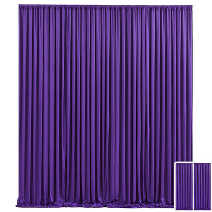 White Black Duo Backdrop Curtains 2 Pack 5x10Ft Wrinkle-Resistant Photo Background Fabric for Wedding, Birthday, Christmas