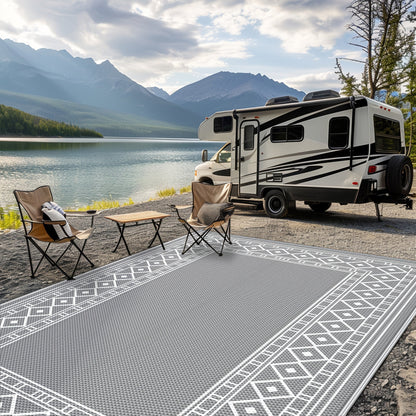 Outdoor Reversible Plastic Straw Rug for Patio Deck RV Camping – Waterproof UV-Resistant Lightweight Mat, Multiple Sizes & Colors