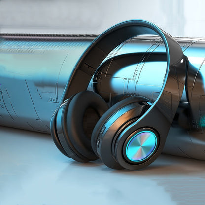 LED Light Over-Ear Wireless Headphones Deep Bass Subwoofer, Active Noise Cancelling Foldable Headset Bluetooth 5.3