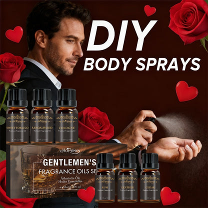 Essential Oil Set for Men 6 Pack 0.34oz Each Aromatherapy Oils for Diffuser Humidifier Skin Massage for Home or Salon Spa Use
