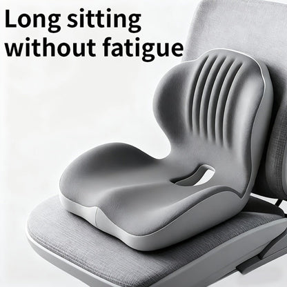 Memory Foam Seat Cushion Ergonomic with Back Support & Breathable Hollow Design – Comfortable Chair Pad for Office, Car Seat & Long Sitting
