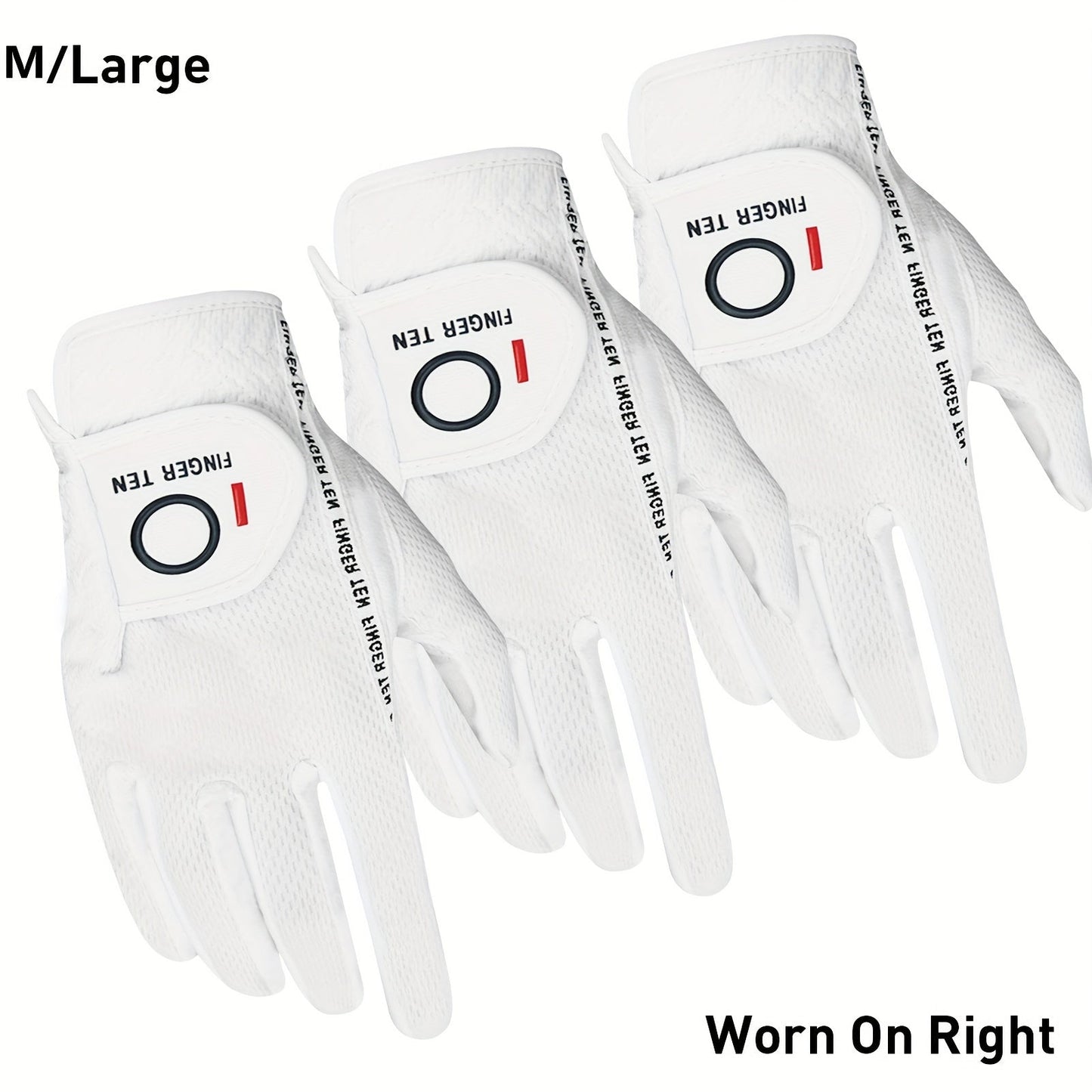 Wet Weather Golf Gloves Rain Grip 3-Pack for Men | Breathable Water-Resistant Golf Gloves for Left & Right Hand