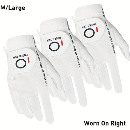 Wet Weather Golf Gloves Rain Grip 3-Pack for Men | Breathable Water-Resistant Golf Gloves for Left & Right Hand