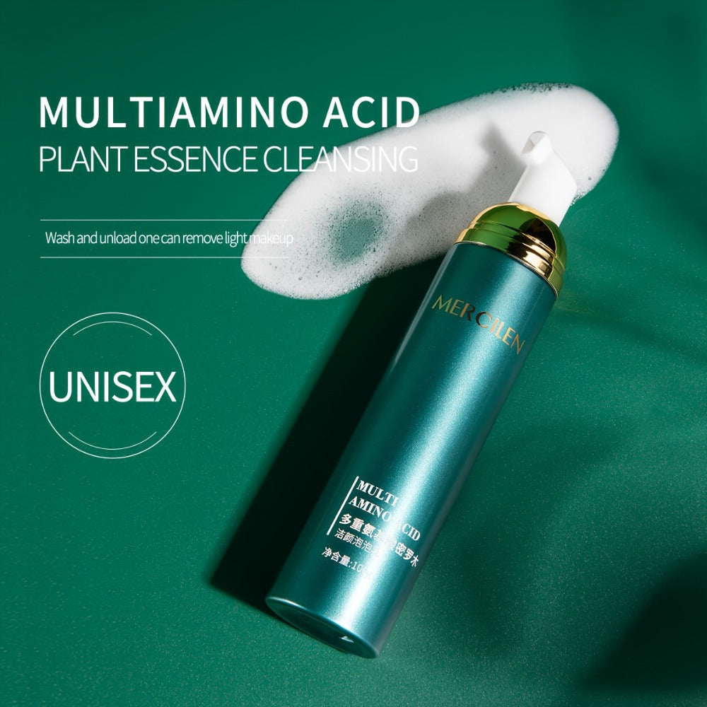 Amino Acid Bubble Facial Cleanser with Rose Water 100g, Deep Cleansing Gentle Mousse Face Wash