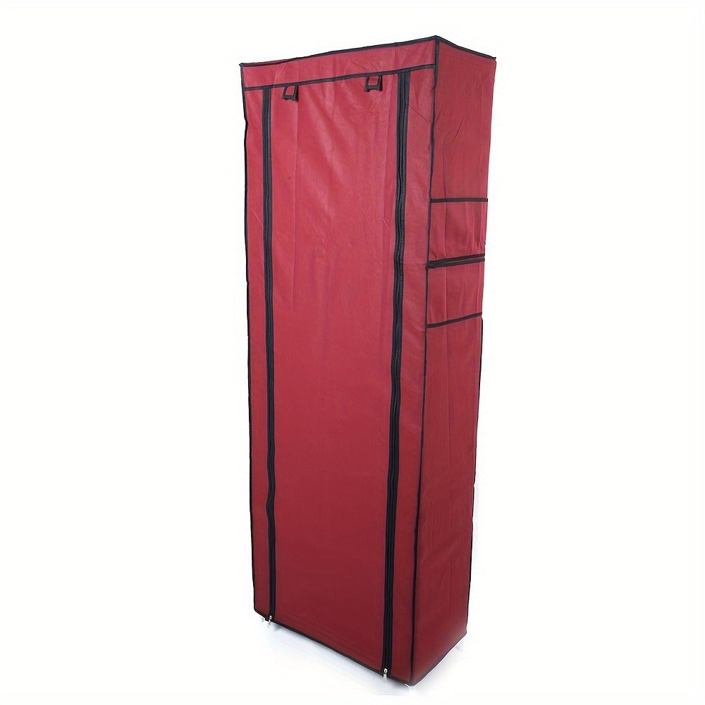 Covered Ten-Layer Shoe Organizer with Nine Cubbies in Grey or Burgundy Fabric Checkout Colors