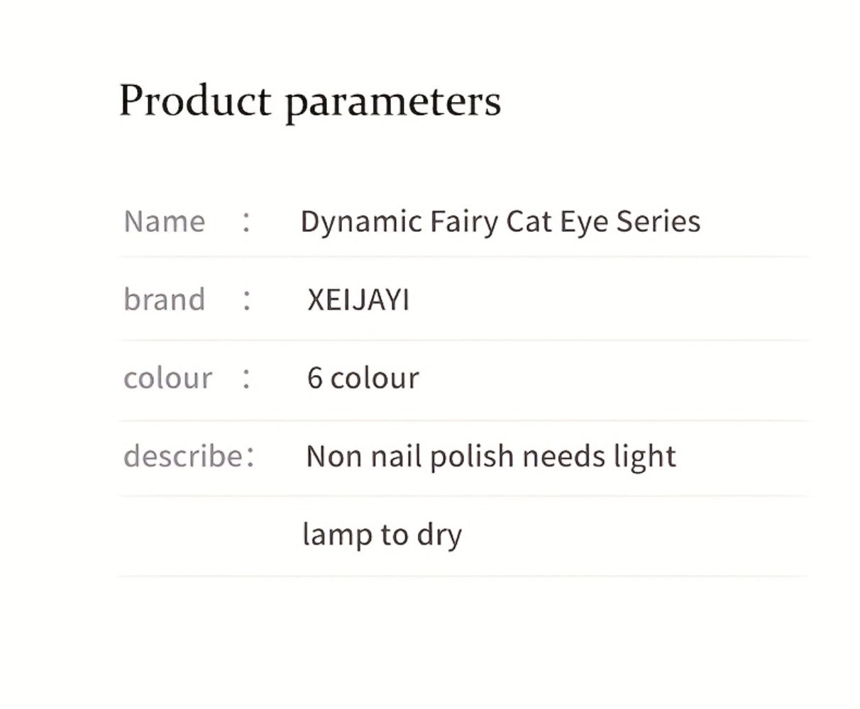 Cat Eye Gel Polish Set 6 Colors Holographic Magnetic – Dynamic Elf Reflective Soak Off UV LED Nail Gel 0.51oz Each | Multidimensional