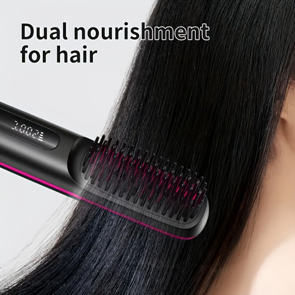 Cordless Hair Straightener 2-in-1 Ceramic Flat Iron & Curler – USB-C Rechargeable Wireless Portable Travel Styling Tool 3-Speed Heat