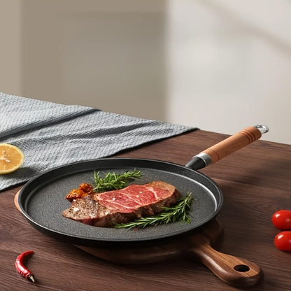 Cast Iron Skillet Non-stick Flat Pan 8.27/9.45/10.63 Inch for Pancakes Eggs & Crepes for Home Cooking, Dining and Outdoor Meals