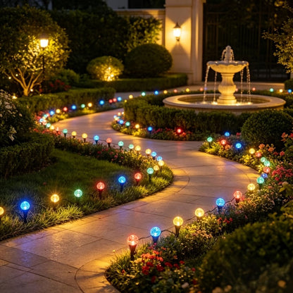 Solar Garden Light Crystal Bubble Ground Stakes 30-Pack with 8 Modes and Two Color Options