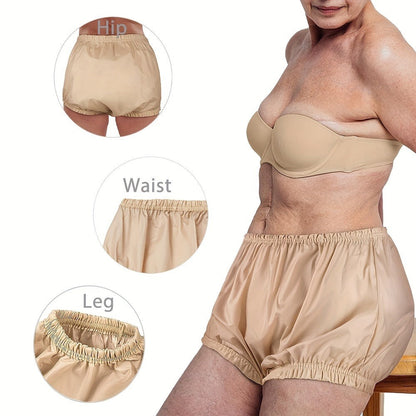 Adult Diaper Cover Reusable Incontinence Pants, Noiseless Nylon Pull-On Leak Protection Underwear for Day & Night