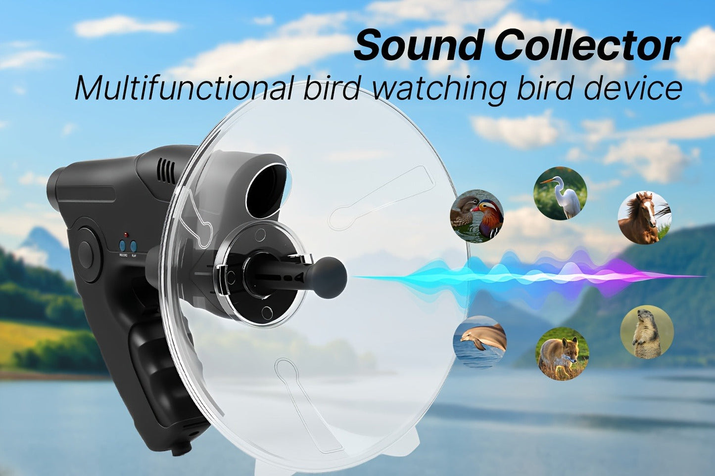 Bionic Ear Monocular Bird Listening Device 8x Magnification, ProSound Digital Sound Amplifier, Long Range 1200M