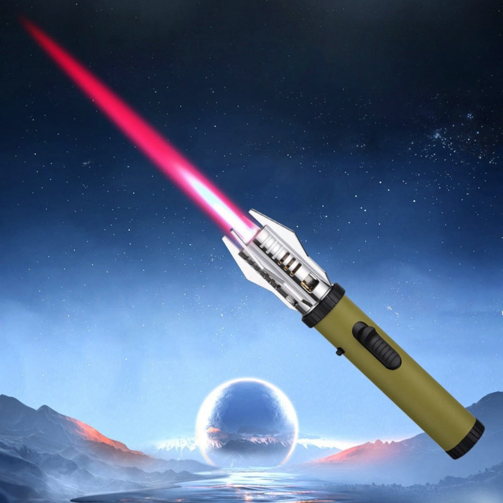 Windproof Turbo Torch Lighter 360 Degree Ignition Metal Jet Flame Lighter with Safety Lock for Grilling, Camping and Outdoor Meals