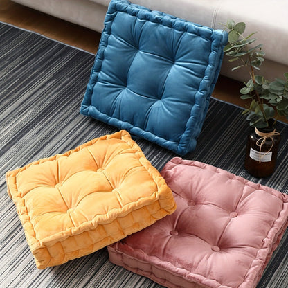Square Flannel Floor Cushion Thickened Futon Meditation Mat Chair Seat Pad Bay Window Pillow for Entryways, Bedrooms and Living Spaces