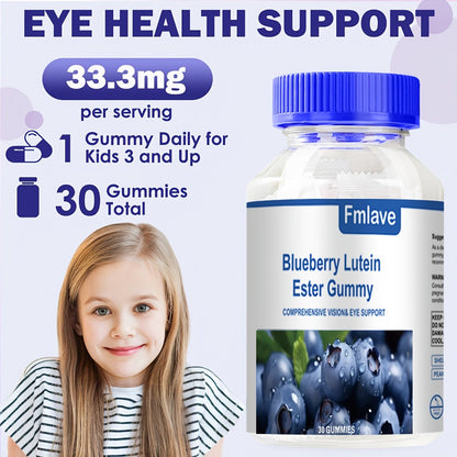 Lutein Eye Health Gummies Blueberry 30-Day Supply - Vision Clarity & Blue Light Protection for Bath Time, Home Spa and Personal Care