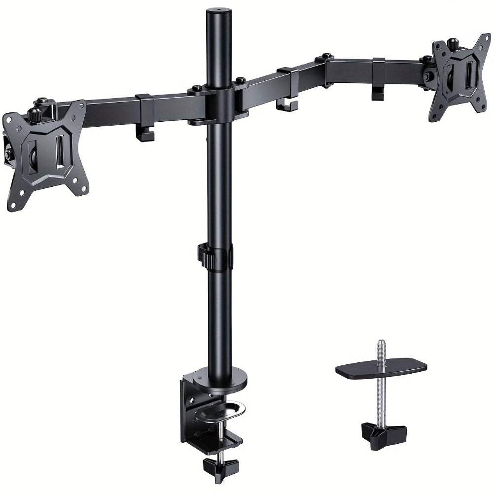 Single & Dual Monitor Mount for 13-32 Inch Screens, VESA Desk Mount Arm, 16.3" Height Extension, ±45° Tilt ±90° Swivel