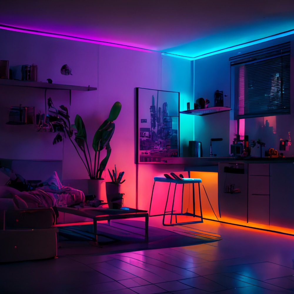 IR Remote LED Strip Lights with Music Sync & DIY Mode – RGB Color Changing Gradient Breathing Flashing for a Home Lash Beauty Routine