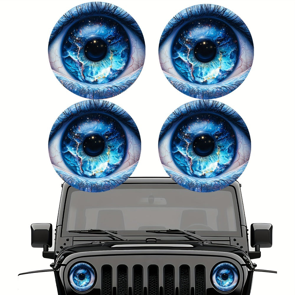 3D Beast Eye Headlight Stickers – Funny Car Headlight Decals for Jeep Round Headlights, Truck Body, Bumper & Window Decoration