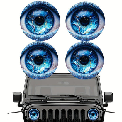3D Beast Eye Headlight Stickers – Funny Car Headlight Decals for Jeep Round Headlights, Truck Body, Bumper & Window Decoration
