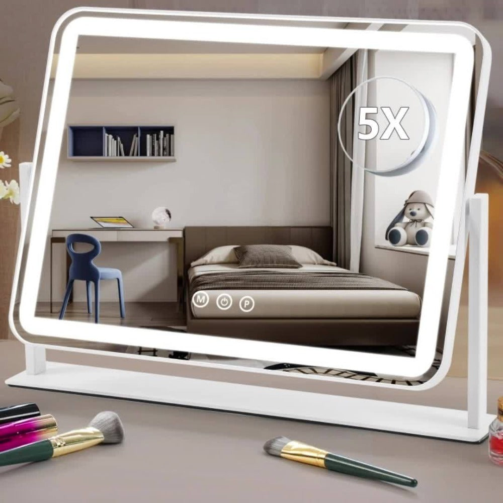 Vanity Mirror with Lights and 5X Magnifying Spotlight, for Makeup, Travel and Everyday Vanity Use
