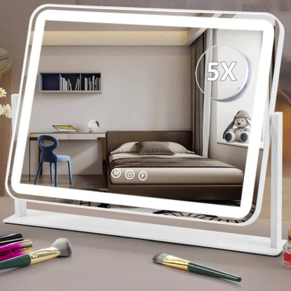 Vanity Mirror with Lights and 5X Magnifying Spotlight, for Makeup, Travel and Everyday Vanity Use