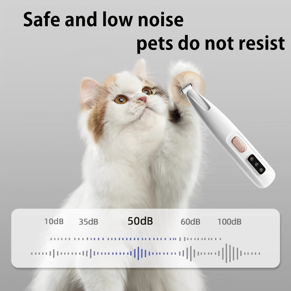 Pet Hair Clipper, Peaurum White Grooming Trimmer with Wide Cutter Head and Standard Accessory Package for Dogs and Cats