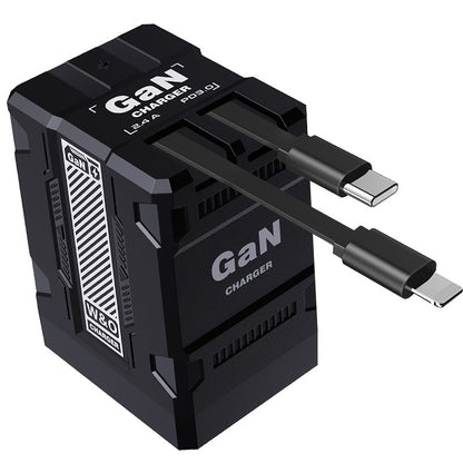 GaN Wall Charger 120W Fast with Retractable Built-In Cable & Foldable Plug for an Everyday Personal Care Routine