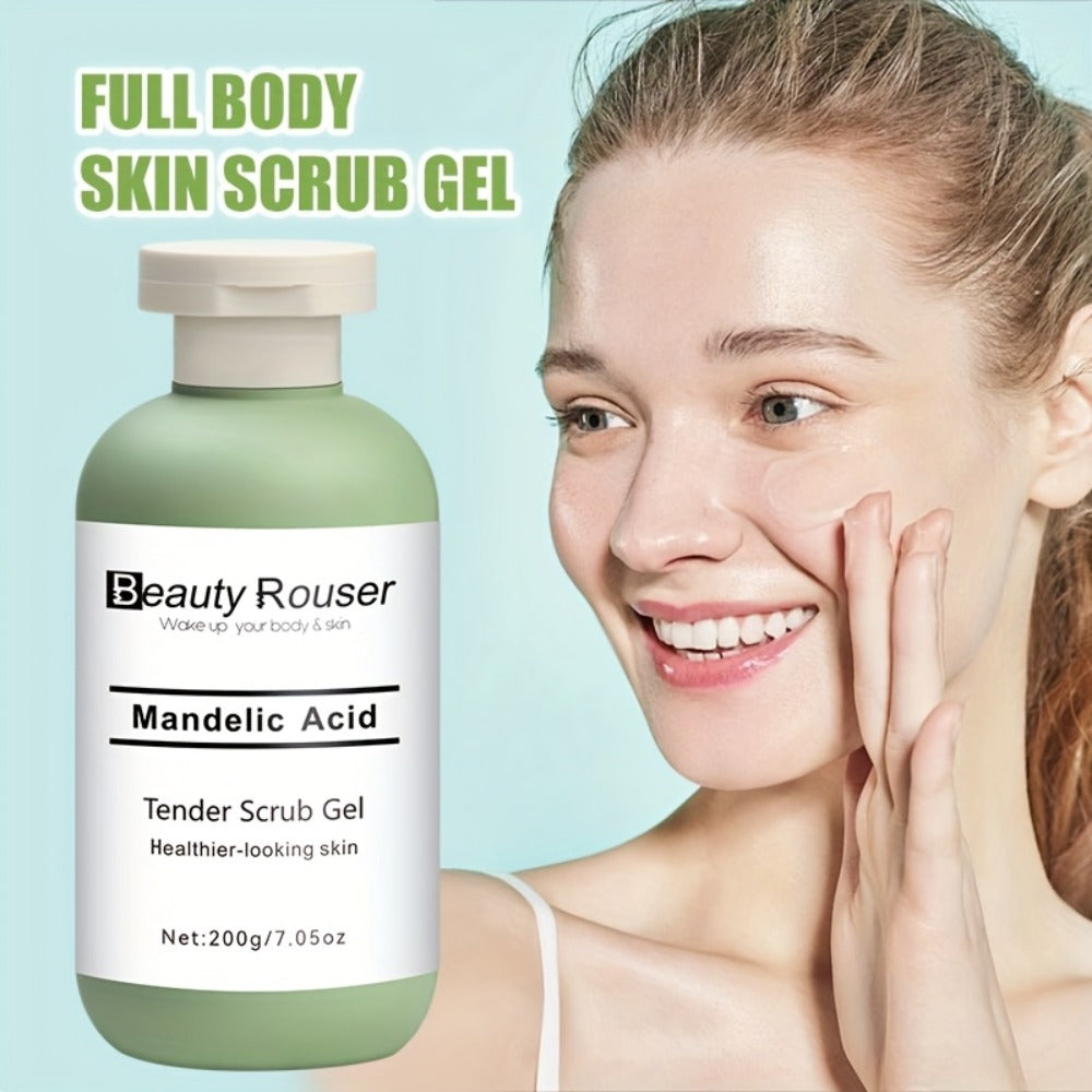 Exfoliating Body Scrub Gel with Aloe Vera, Rose & Chamomile Extract, Deep Cleansing Physical Scrub for Face & Body