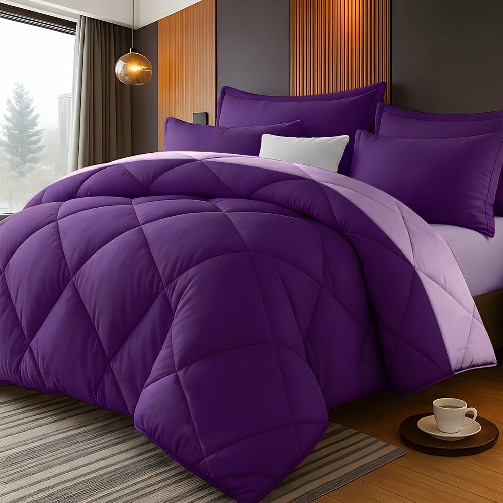 Comforter Set 2/3 Piece – Diamond Grid Quilted Down Alternative Comforter with Pillowcases, Soft Microfiber Breathable All Season Bedding