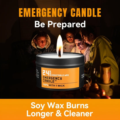 Emergency Soy Wax Candles Long Burning, 4 or 6 Pack Unscented Single-Wick Candles in Golden Tin for Power Outages