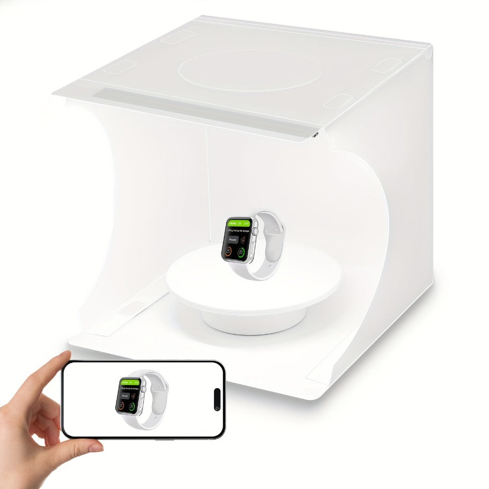 Photo Studio Lightbox Kit with 360 Motorized Turntable 6 Color Backdrops Foldable Fabric Tent for an Everyday Personal Care Routine