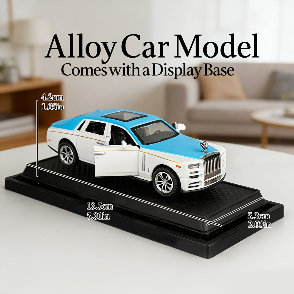 1:36 Scale Phantom Alloy Die-Cast Car Model with Openable Doors, Collectible Display Static Car Desktop Decoration