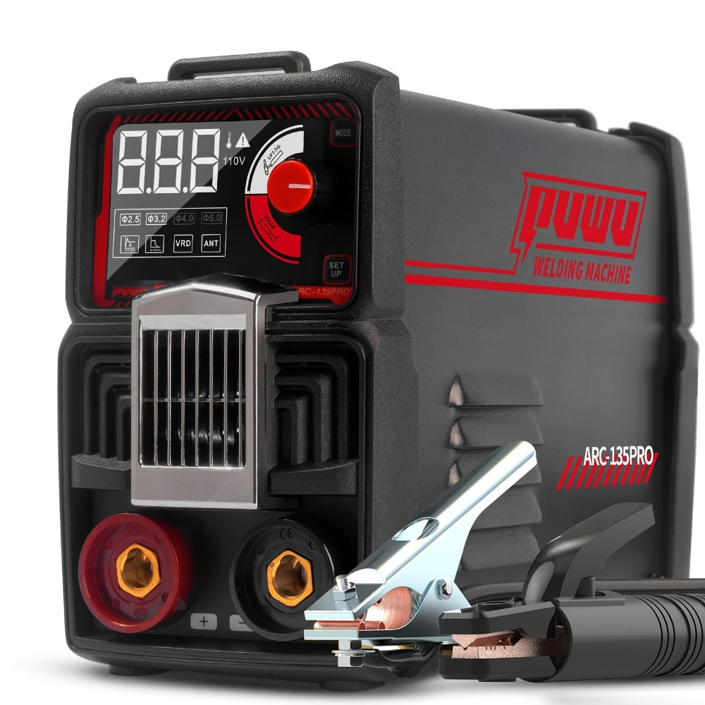 135A 110V MMA Arc Welder Stick Lift TIG 2-in-1 DC Inverter Welder LCD Digital Display Hot for Entryways, Bedrooms and Living Spaces