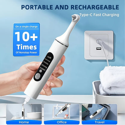 Tooth Polisher Rechargeable, 6 Brush Heads & 5-Speed Settings, Electric Teeth Polishing Tool for Plaque Removal