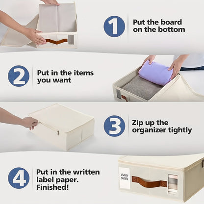 Handled Bed Sheet Storage Cases in Gray or White with Front Windows and Four- or Eight-Piece Sets