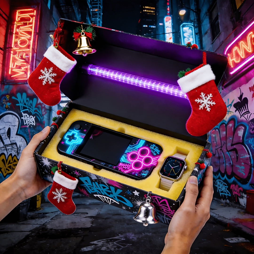 Handheld Game Console and Smart Watch Two-Piece Set with Basic or Deluxe Bundles in Three Console Colors