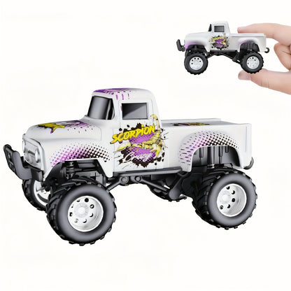 Remote Control Car, 1:64 Die-Cast Monster Truck with 2.4GHz Control, LED Headlights and Five Color Options