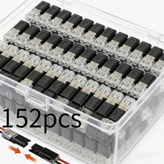 152Pcs LED Wire Connectors 2-Pin Quick-Connect Latches, Low-Voltage Plug-and-Play Cable Connectors Up to 36V