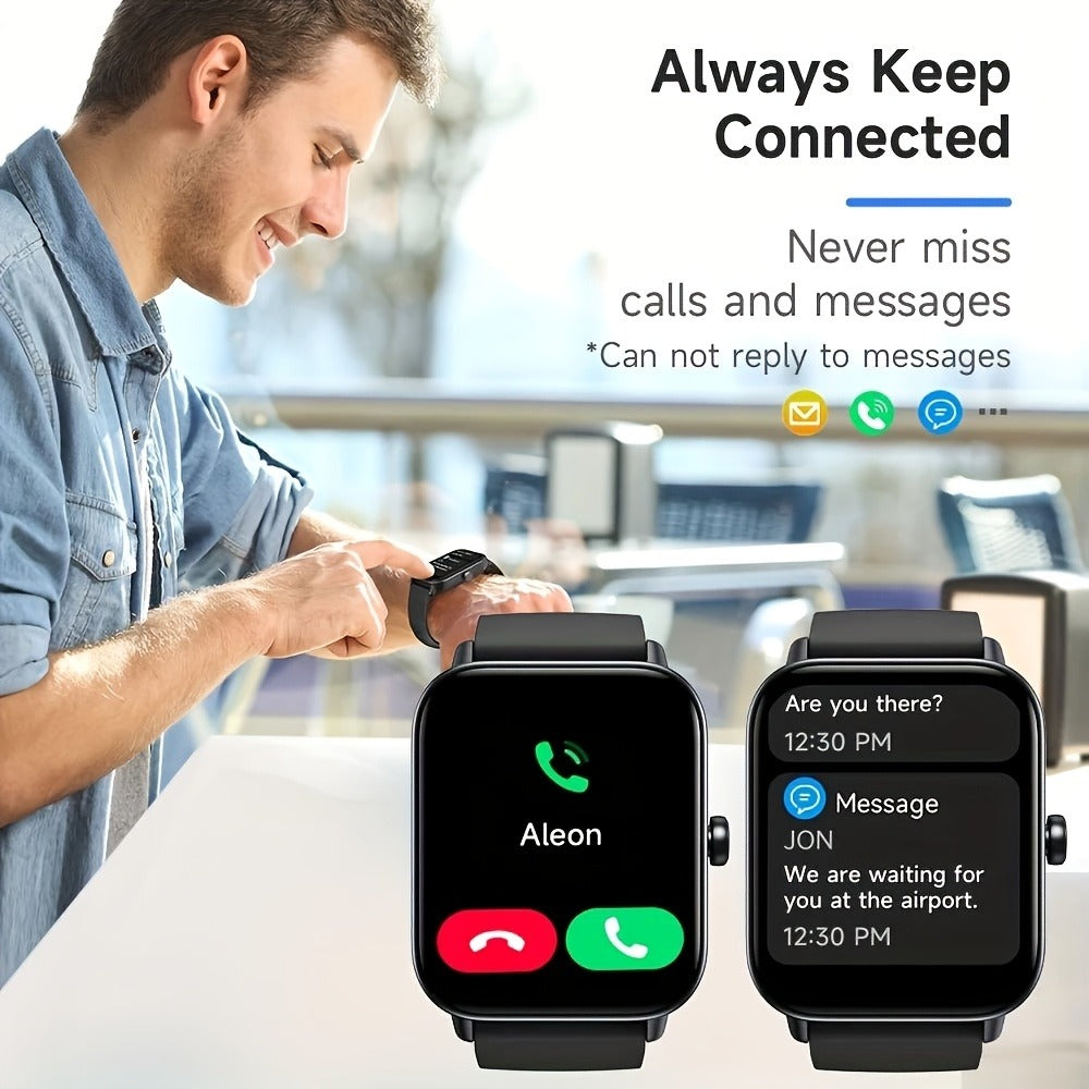 Smartwatch Couple's Set with Voice Assistant – Wireless Calling, Built-in Speaker, Music Control, Fitness Tracker – Matching His
