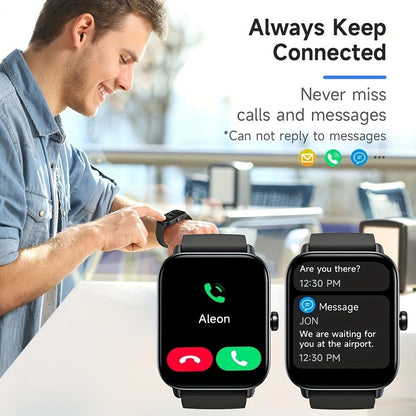 Smartwatch Couple's Set with Voice Assistant – Wireless Calling, Built-in Speaker, Music Control, Fitness Tracker – Matching His