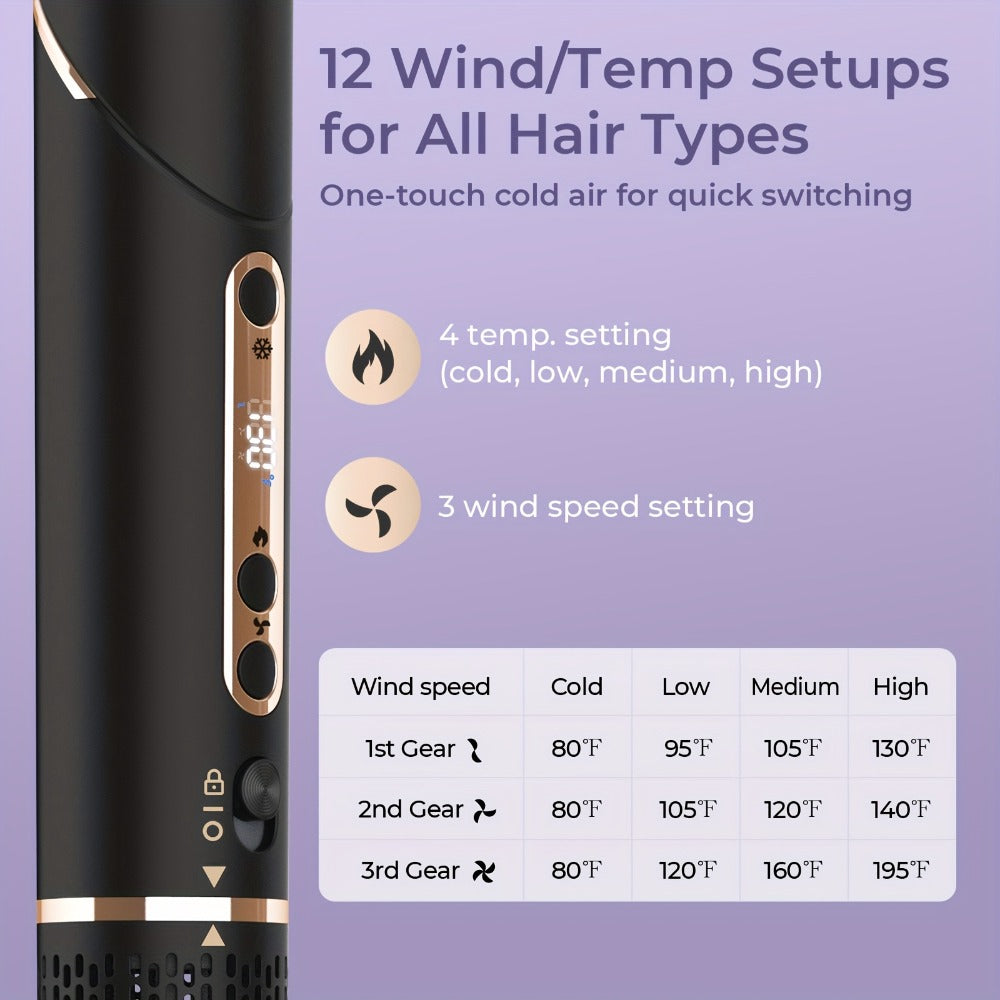 OUDIM 6-in-1 Hot Air Brush Hair Styling Tool with 110, 000 RPM Motor, Foldable Handle and Storage Bag